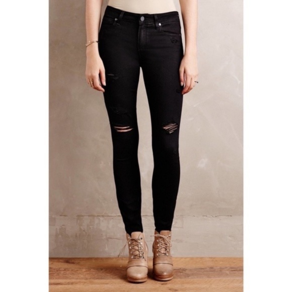 Paige Verdugo Ultra Skinny black ripped jeans